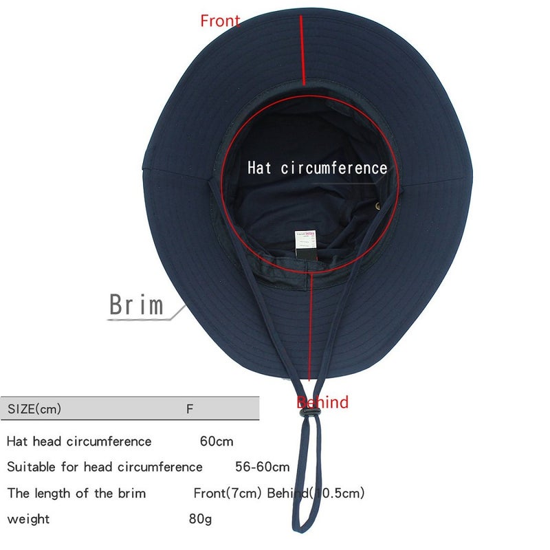 LLmoway Women UPF50+ Outdoor Wide Brim Packable Sun Hat Dry Fit Fishing Camping Hats Adjustable Navy - Image 2